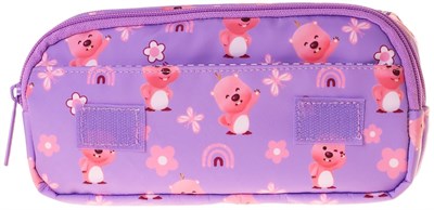 Kaukko Kids Taşıma Askılı Kız Çocuk Loopy Baskılı Şık Kalem Çantası (Lila - Pembe) - L5305