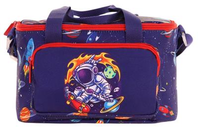 Kaukko Kids Thermo Isı Yalıtımlı Erkek Çocuk Astronot Baskılı Lacivert Kırmızı Beslenme Çantası L7267 (İki Bölmeli)