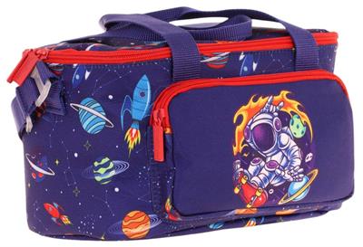 Kaukko Kids Thermo Isı Yalıtımlı Erkek Çocuk Astronot Baskılı Lacivert Kırmızı Beslenme Çantası L7267 (İki Bölmeli)