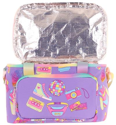 Kaukko Kids Thermo Isı Yalıtımlı Kız Çocuk Hobi Baskılı Mor Beslenme Çantası L7238 (İki Bölmeli)