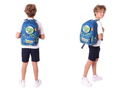 Kaukko Kids Toys Erkek Çocuk Lacivert 3D Dinazor Şekilli İlkokul Çantası ve Kalemlik Seti (L5252+L8252)