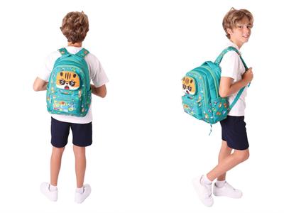 Kaukko Kids Toys Erkek Çocuk Yeşil 3D Aslan Şekilli İlkokul Çantası ve Kalemlik Seti (L5254+L8254)