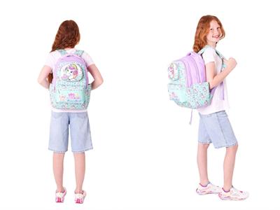 Kaukko Kids Toys Kız Çocuk Turkuaz 3d Unicorn Şekilli İlkokul Çantası ve Kalemlik Seti (L5234+L8234)