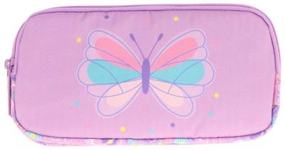 Kaukko Kids Üç Bölmeli Lila, Kelebek, Kız Çocuk Okul Kalemliği - L8222