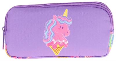 Kaukko Kids Üç Bölmeli Lila Pembe, Unicorn Desenli, Kız Çocuk Okul Kalemliği - L8224