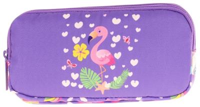 Kaukko Kids Üç Bölmeli Mor Pembe, Flamingo, Kız Çocuk Okul Kalemliği - L8226