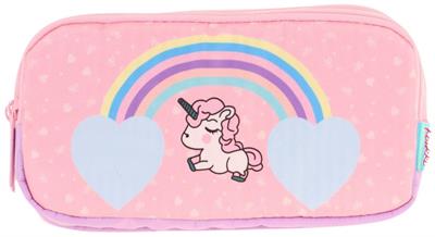 Kaukko Kids Üç Bölmeli Mor Pembe, Unicorn Temalı, Kız Çocuk Okul Kalem Çantası - L8212