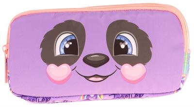 Kaukko Kids Üç Bölmeli Mor Somon, Panda Desenli, Kız Çocuk Okul Kalemliği - L8233