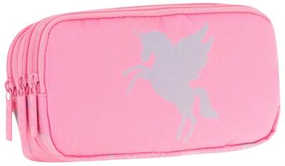 Kaukko Kids Üç Bölmeli Pembe, Unicorn, Kız Çocuk Okul Kalem Çantası - L8218