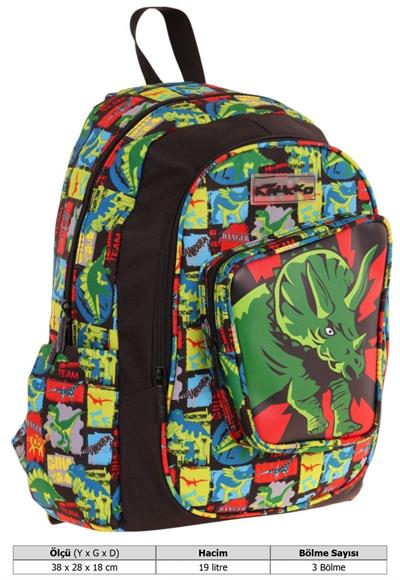 Kaukko Kids Üç Gözlü (Erkek Çocuk) Okul Sırt Çantası (3D Gergedan Detaylı) - L5263