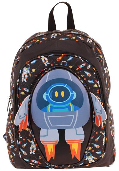 Kaukko Kids Üç Gözlü (Erkek Çocuk) Okul Sırt Çantası (3D Roket Detaylı) - L5264