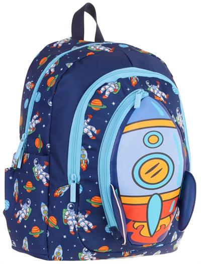 Kaukko Kids Üç Gözlü (Erkek Çocuk) Okul Sırt Çantası (Roket Detaylı) - L5260