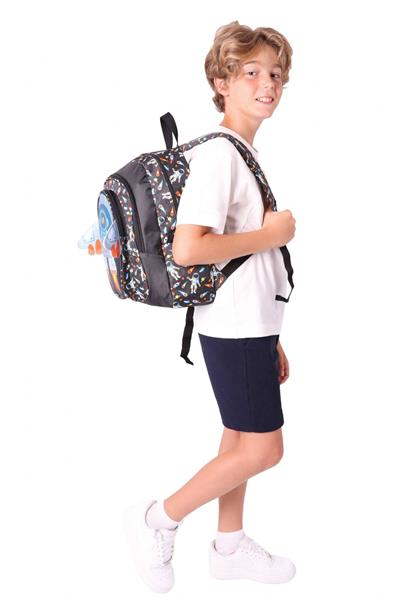 Kaukko Kids Üç Gözlü (Erkek Çocuk) Okul Sırt Çantası (3D Roket Detaylı) - L5264
