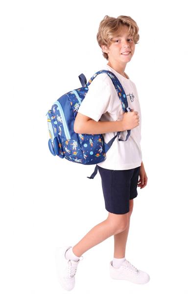 Kaukko Kids Üç Gözlü (Erkek Çocuk) Okul Sırt Çantası (Roket Detaylı) - L5260
