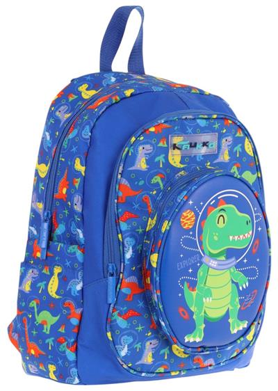 Kaukko Kids Üç Gözlü (Erkek Çocuk) Okul Sırt Çantası (3D Dinazor Detaylı) - L5262