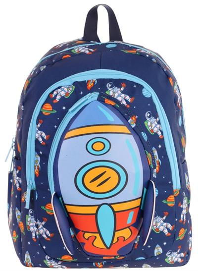 Kaukko Kids Üç Gözlü (Erkek Çocuk) Okul Sırt Çantası (Roket Detaylı) - L5260