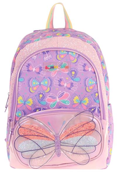 Kaukko Kids Üç Gözlü (Kız Çocuk) Okul Sırt Çantası (Nakışlı Kelebek Desenli) - L5222