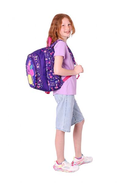 Kaukko Kids Üç Gözlü (Kız Çocuk) Okul Sırt Çantası (Flamingo Detaylı) - L5223