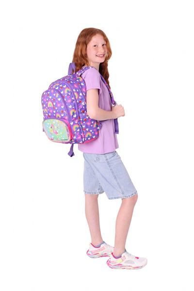Kaukko Kids Üç Gözlü (Kız Çocuk) Okul Sırt Çantası (Flamingo Nakışlı ve Baskılı) - L5226