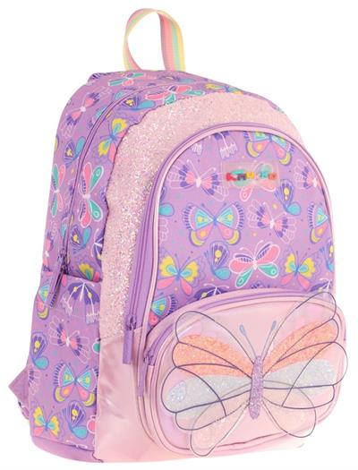 Kaukko Kids Üç Gözlü (Kız Çocuk) Okul Sırt Çantası (Nakışlı Kelebek Desenli) - L5222
