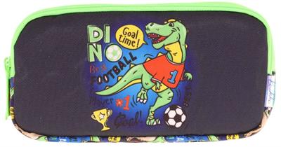 Kaukko Kids Yeşil Siyah, Dinazor Baskılı, Erkek Çocuk Üç Bölmeli Okul Kalem Çantası - L8266