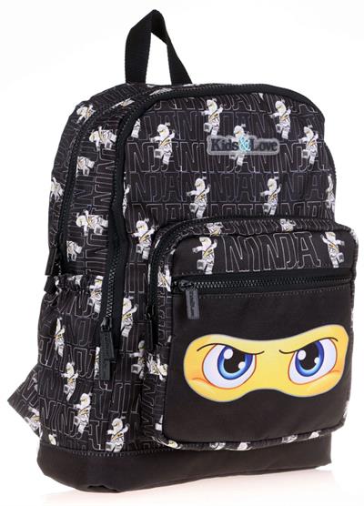 Kaukko Kids&Love Erkek Siyah Sarı Ninja İlkokul Okul Sırt Çantası - Dört Gözlü