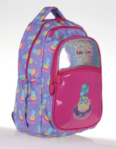 Kaukko Kids&Love Lila-Pembe Ananas Rugan İlkokul Sırt Çantası