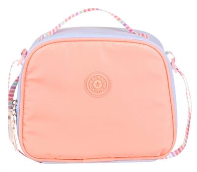 Kaukko Kız Çocuklar İçin Isı Yalıtımlı Thermo Beslenme Çantası - Mavi Turuncu- Çizgili - K9040