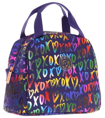 Kaukko Kız Çocuklarına Özel Lacivert XOXO Baskılı Beslenme Çantası (Isı Yalıtımlı) (K9054)
