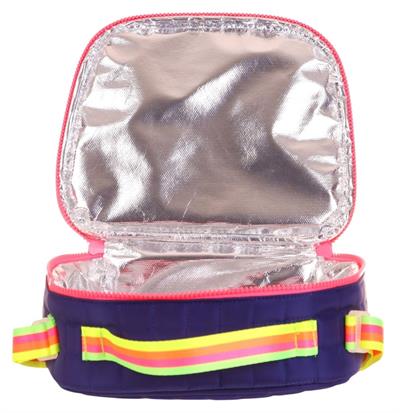 Kaukko Lacivert Pembe Kız Çocuk Kapitone Isı Yalıtımlı (Termoslu) Beslenme Çantası - K9048