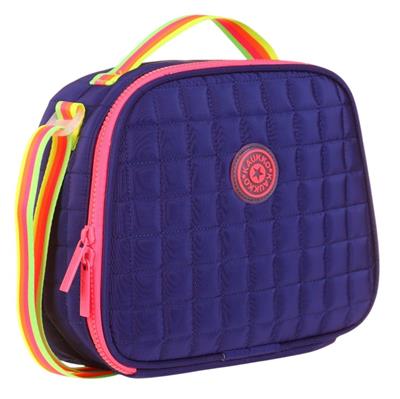 Kaukko Lacivert Pembe Kız Çocuk Kapitone Isı Yalıtımlı (Termoslu) Beslenme Çantası - K9048