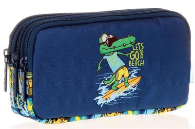 Kaukko Lacivert Timsah İlkokul Sırt Çantası ve Kalemlik Seti - Erkek Çocuk