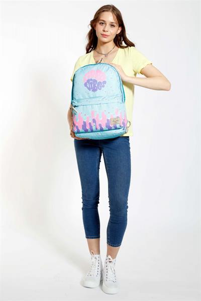 Kaukko Layer Turkuaz Pembe Okul ve Günlük Sırt Çantası - Good Vibes