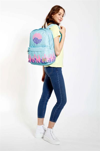 Kaukko Layer Turkuaz Pembe Okul ve Günlük Sırt Çantası - Good Vibes