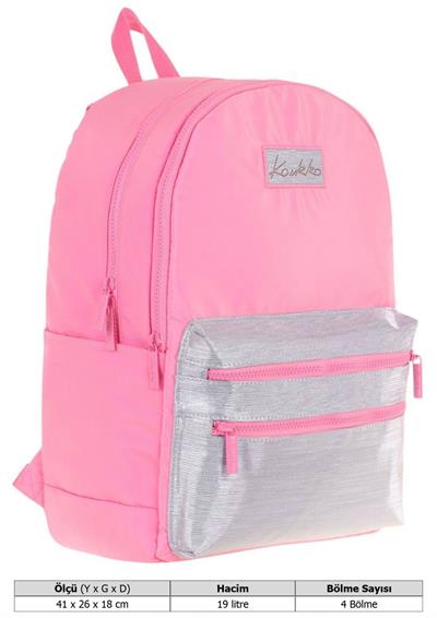 Kaukko Magic Dreams Kız Çocuk Dört Bölmeli Pembe Gri Okul Sırt Çantası (İlkokul+Ortaokul) - K1816