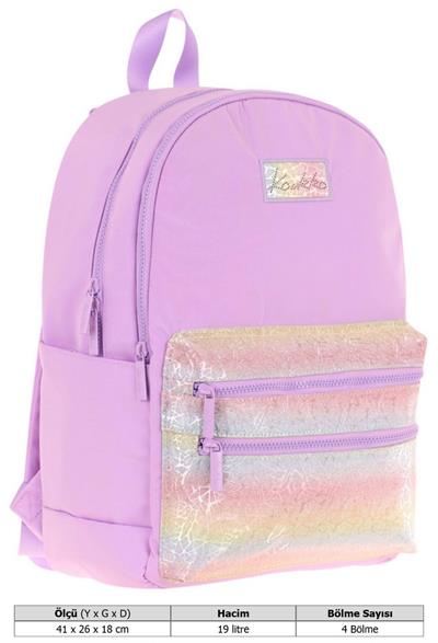 Kaukko Magic Dreams Kız Çocuk Dört Bölmeli Pembe Çok Renkli Okul Sırt Çantası (İlkokul+Ortaokul) - K1817