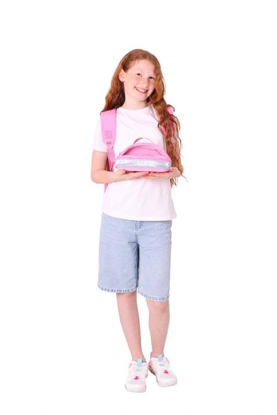 Kaukko Magic Dreams Okul Sırt Çantası ve Şeffaf Kalem Çantası Seti - Kız Çocuk - Pembe Gri