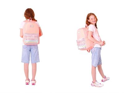 Kaukko Magic Dreams Okul Sırt Çantası ve Şeffaf Kalem Çantası Seti - Kız Çocuk - Somon