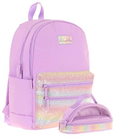 Kaukko Magic Dreams Okul Sırt Çantası ve Şeffaf Kalem Çantası Seti - Kız Çocuk - Pembe Çok Renkli