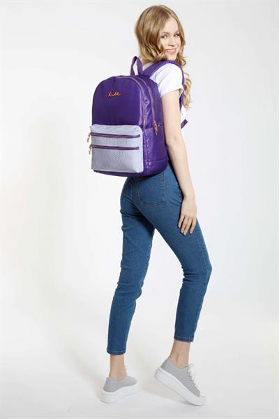 Kaukko Magic Kız  Rugan Mor Dört Gözlü Sırt Çantası