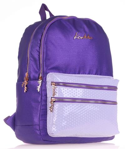 Kaukko Magic Kız  Rugan Mor Dört Gözlü Sırt Çantası