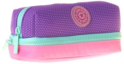 Kaukko Mint İki Bölmeli Kız Çocuk Yeşil - Mor - Pembe Okul Kalemliği Kalem Kutusu - K1852
