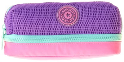 Kaukko Mint İki Bölmeli Kız Çocuk Yeşil - Mor - Pembe Okul Kalemliği Kalem Kutusu - K1852