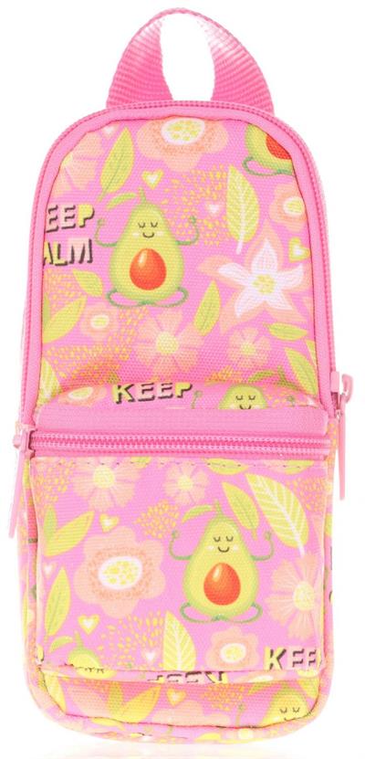 Kaukko Natura Kız Çocuk Çanta Şekilli Kalem Çantası - Pembe Sarı Avokado