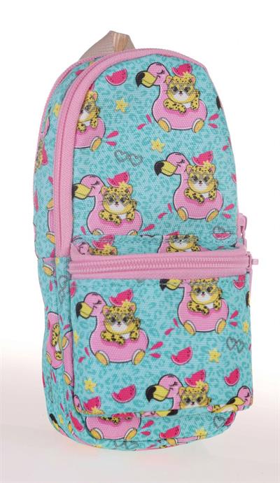 Kaukko Nature Junior Bag Aslan ve Flamingo Kalem Çantası - Kız Çocuk