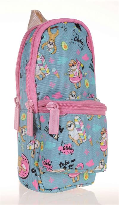 Kaukko Nature Junior Bag Flamingo ve Avokado Kalem Çantası - Kız Çocuk