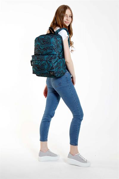 Kaukko Nature Mint Marbling Kız Okul ve Günlük Sırt Çantası