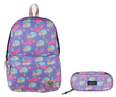 Kaukko Nature Mor Lama Okul ve Günlük Sırt Çanta Seti