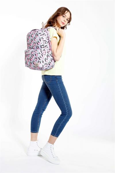 Kaukko Nature Mor Panda Kız Okul ve Günlük Sırt Çantası