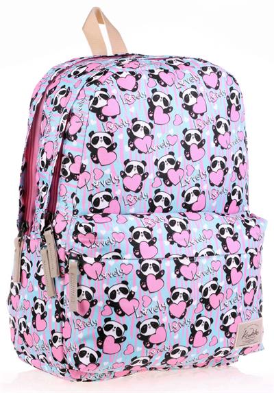 Kaukko Nature Mor Panda Kız Okul ve Günlük Sırt Çantası